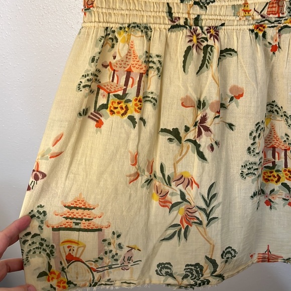 Lucky Brand semi sheer Asian print top size Large 100% cotton - Picture 4 of 9